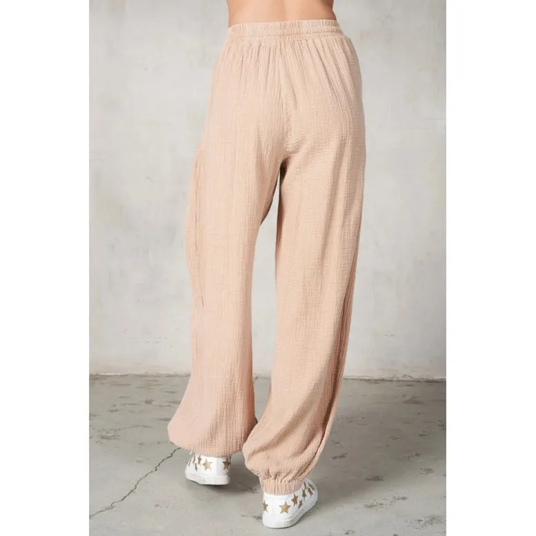 Aladdin Pants with Ruched Pockets