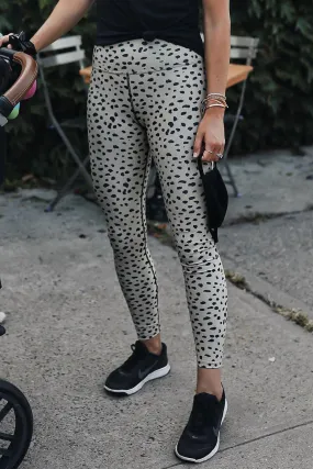 Apricot Dalmatian spots Printed Stretchy High Waist Leggings