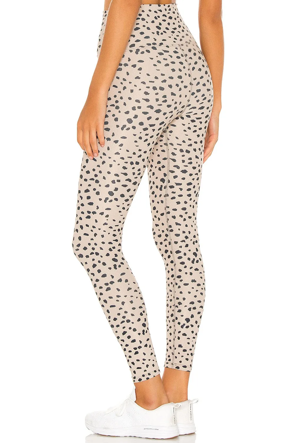 Apricot Dalmatian spots Printed Stretchy High Waist Leggings