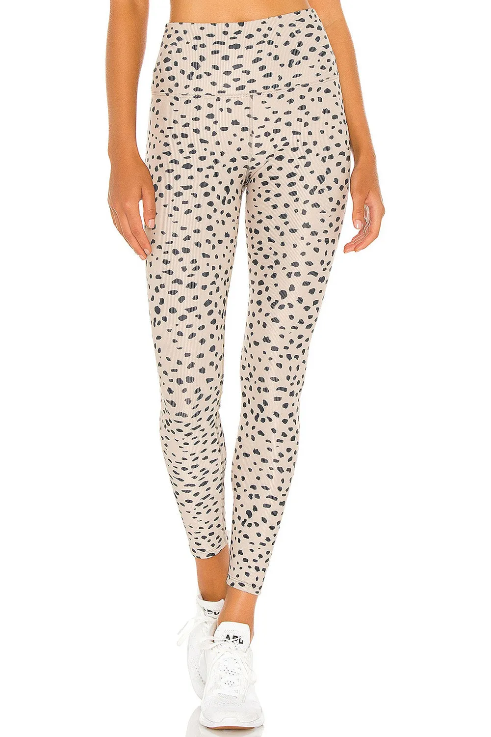 Apricot Dalmatian spots Printed Stretchy High Waist Leggings