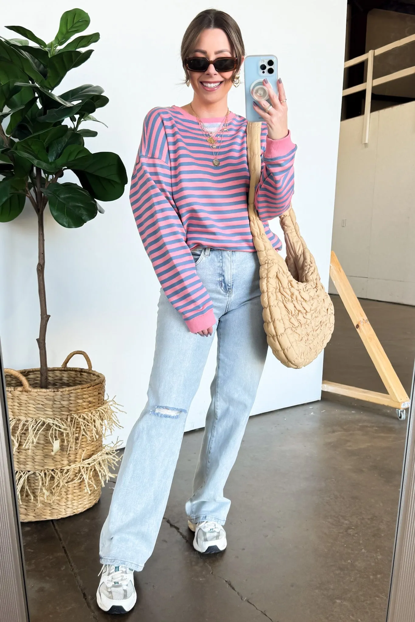 Baylor Striped Oversized Pullover
