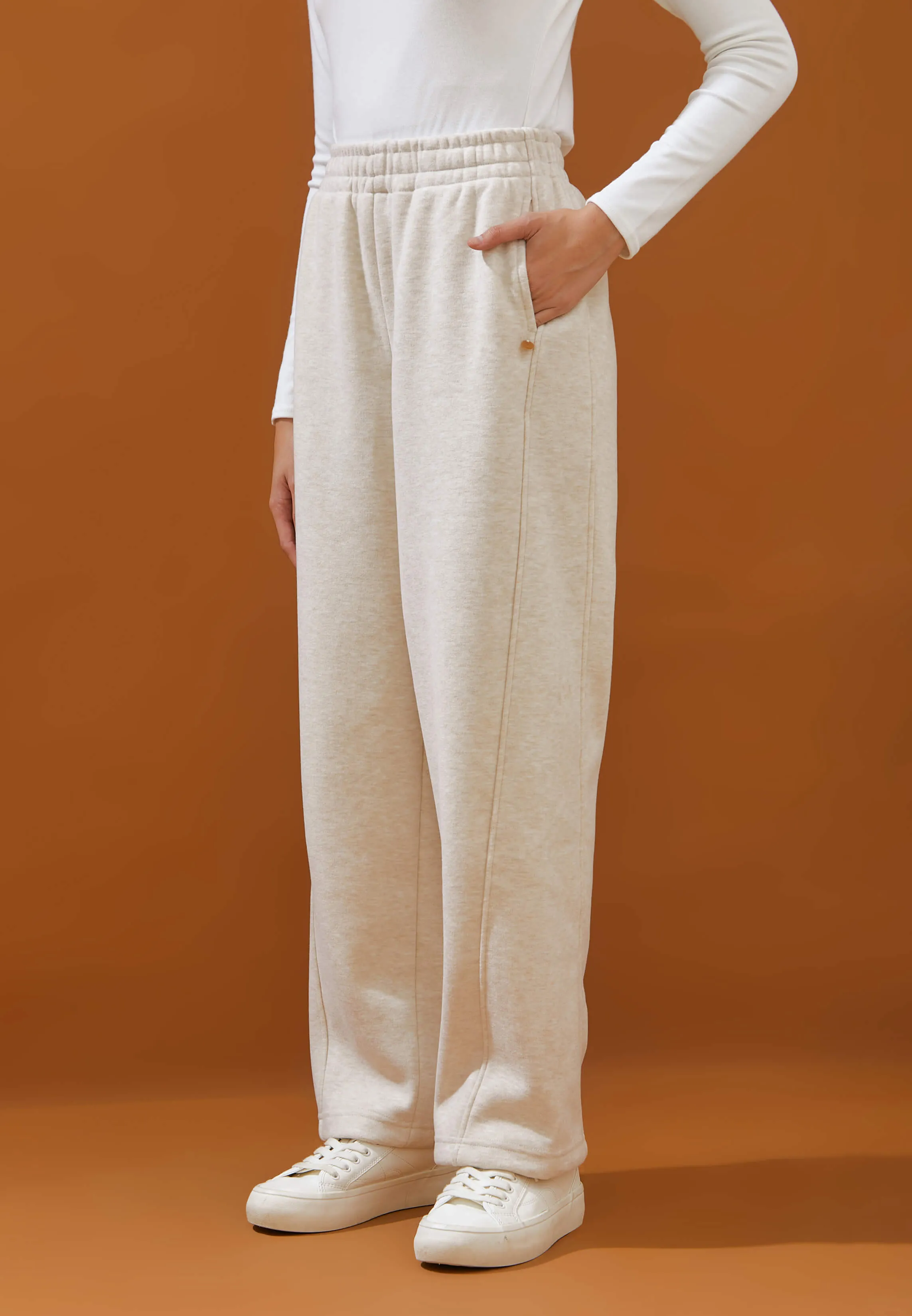 Beige Ultrawarm Winter Relaxed Pants