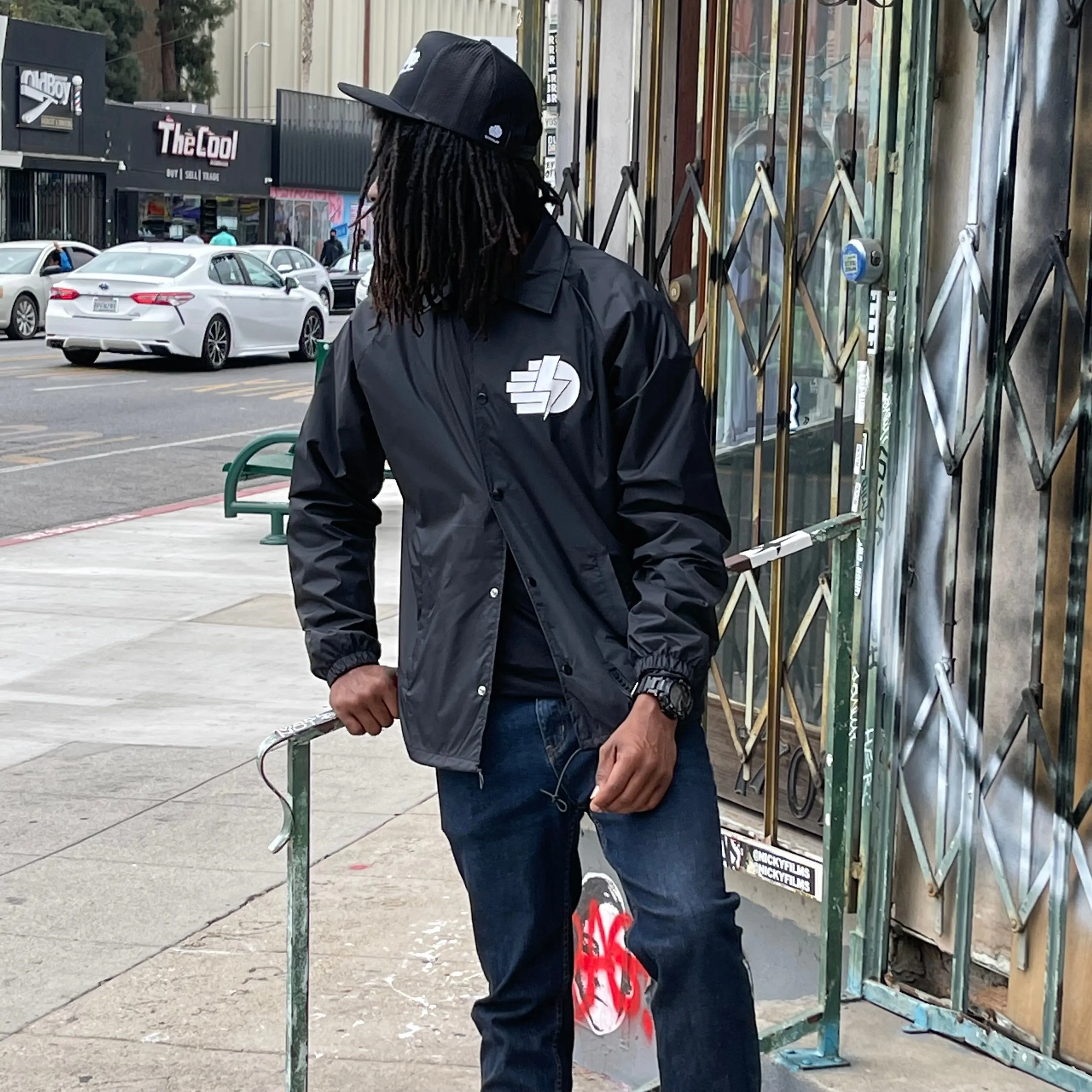 Bitchslap Coach Jacket - Double Hand Bolt - Black