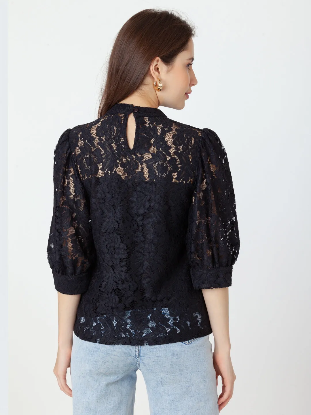 Black Lace Regular Top