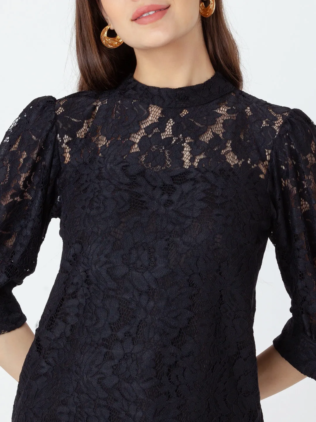 Black Lace Regular Top