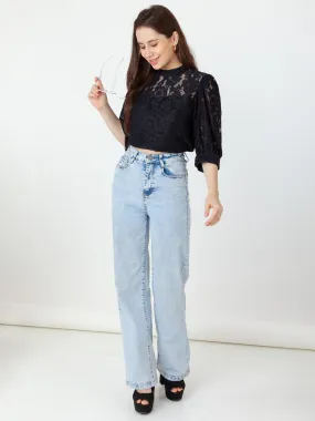Black Lace Regular Top