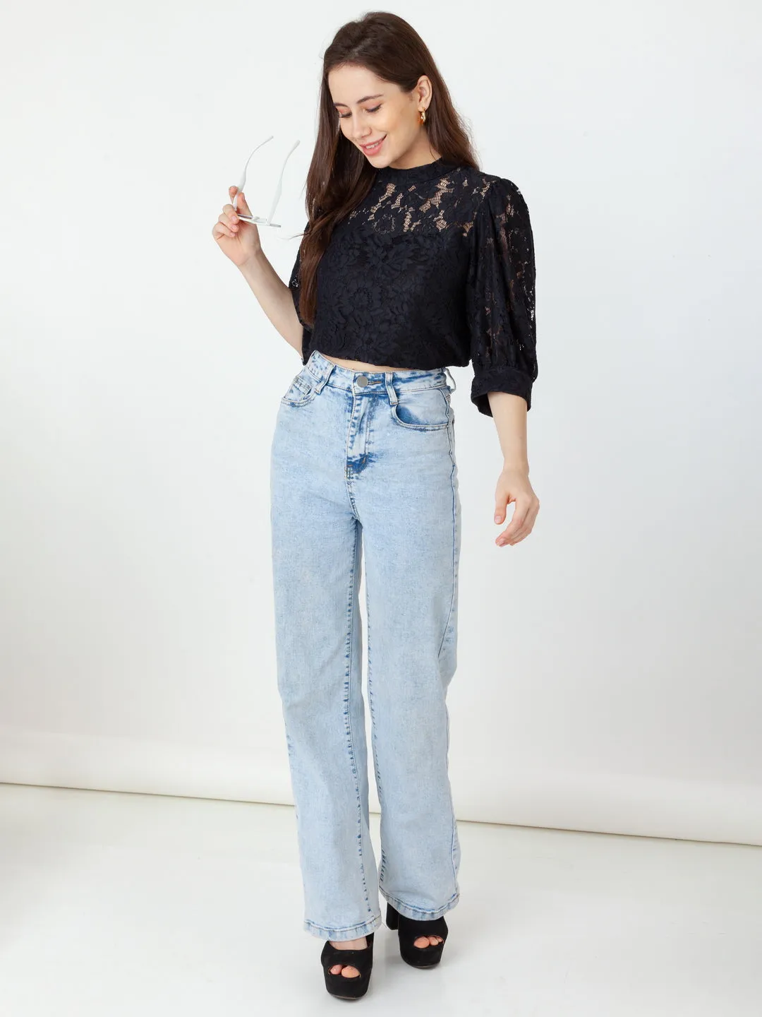 Black Lace Regular Top