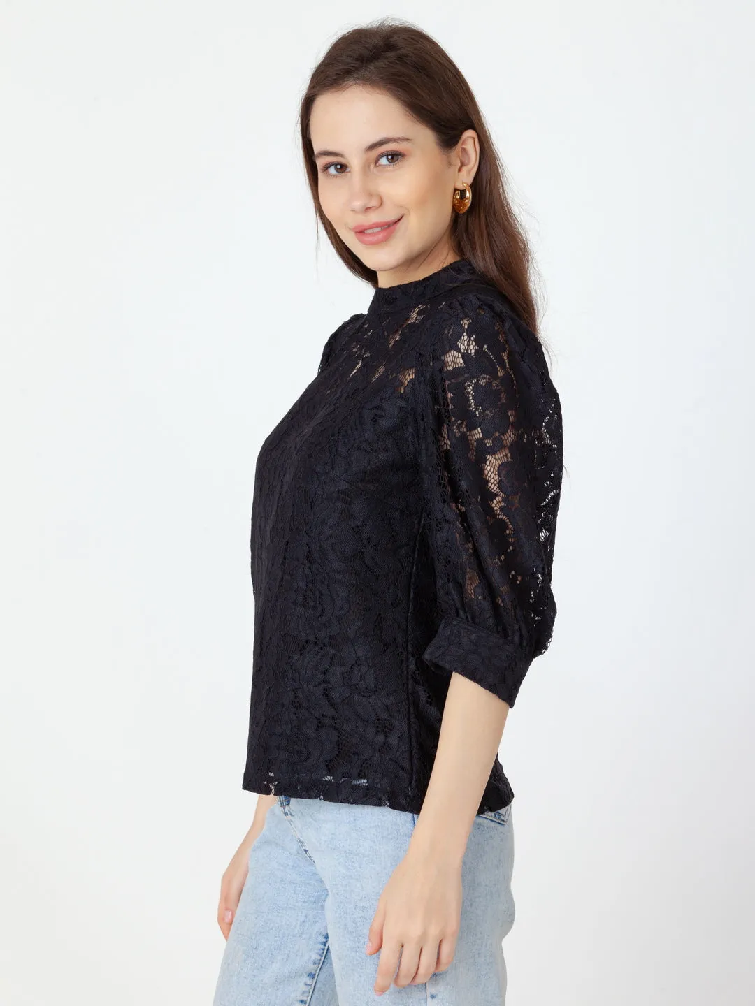 Black Lace Regular Top