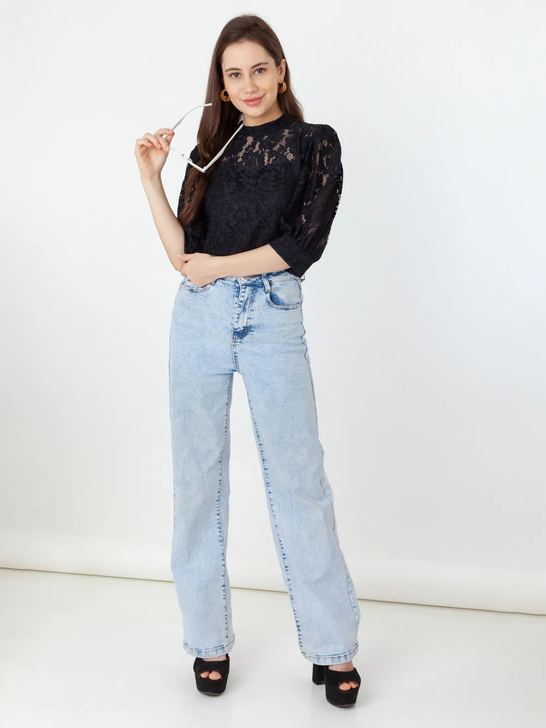 Black Lace Regular Top