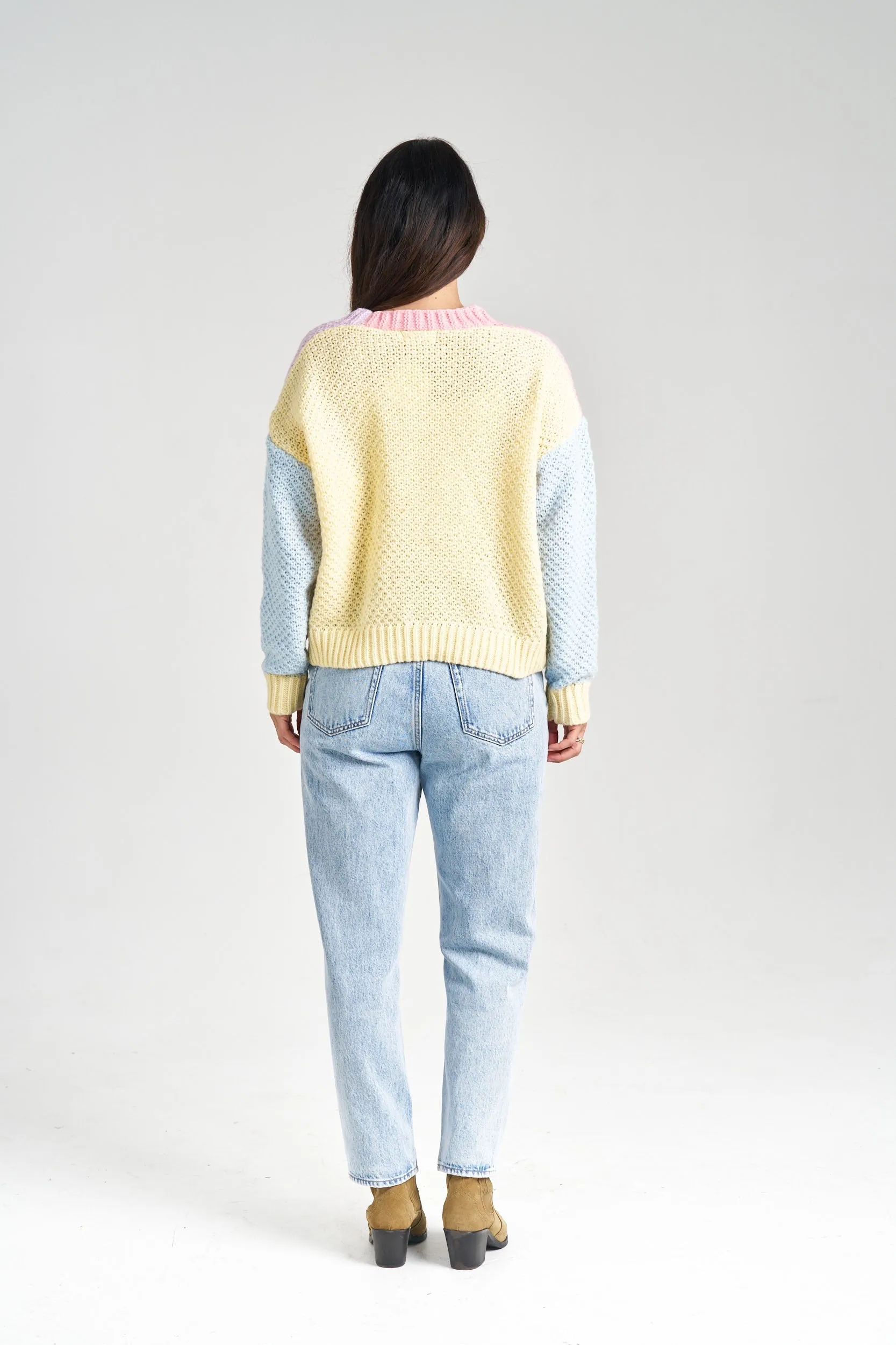 BLOCK COLOUR SHORT CARDIGAN