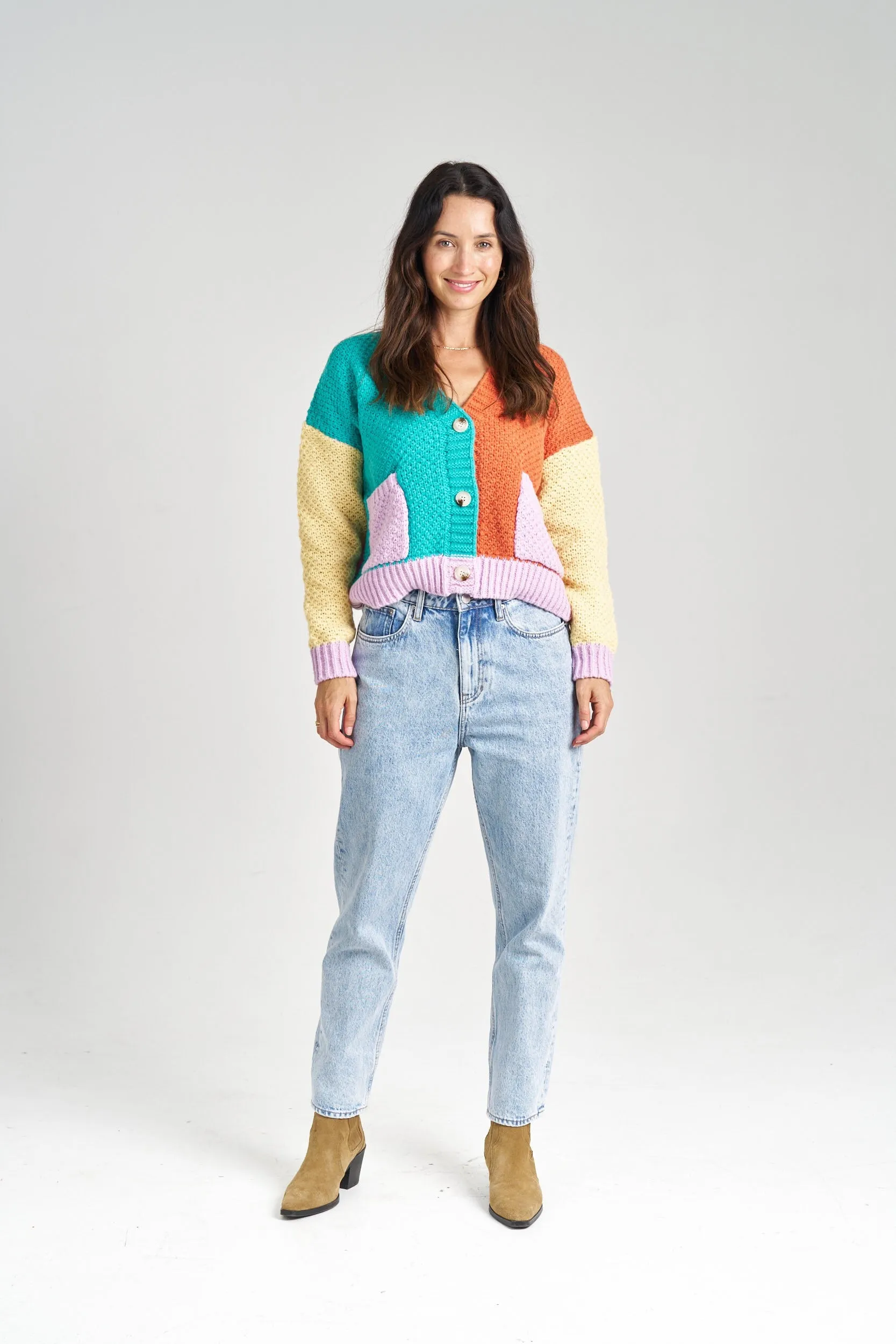 BLOCK COLOUR SHORT CARDIGAN