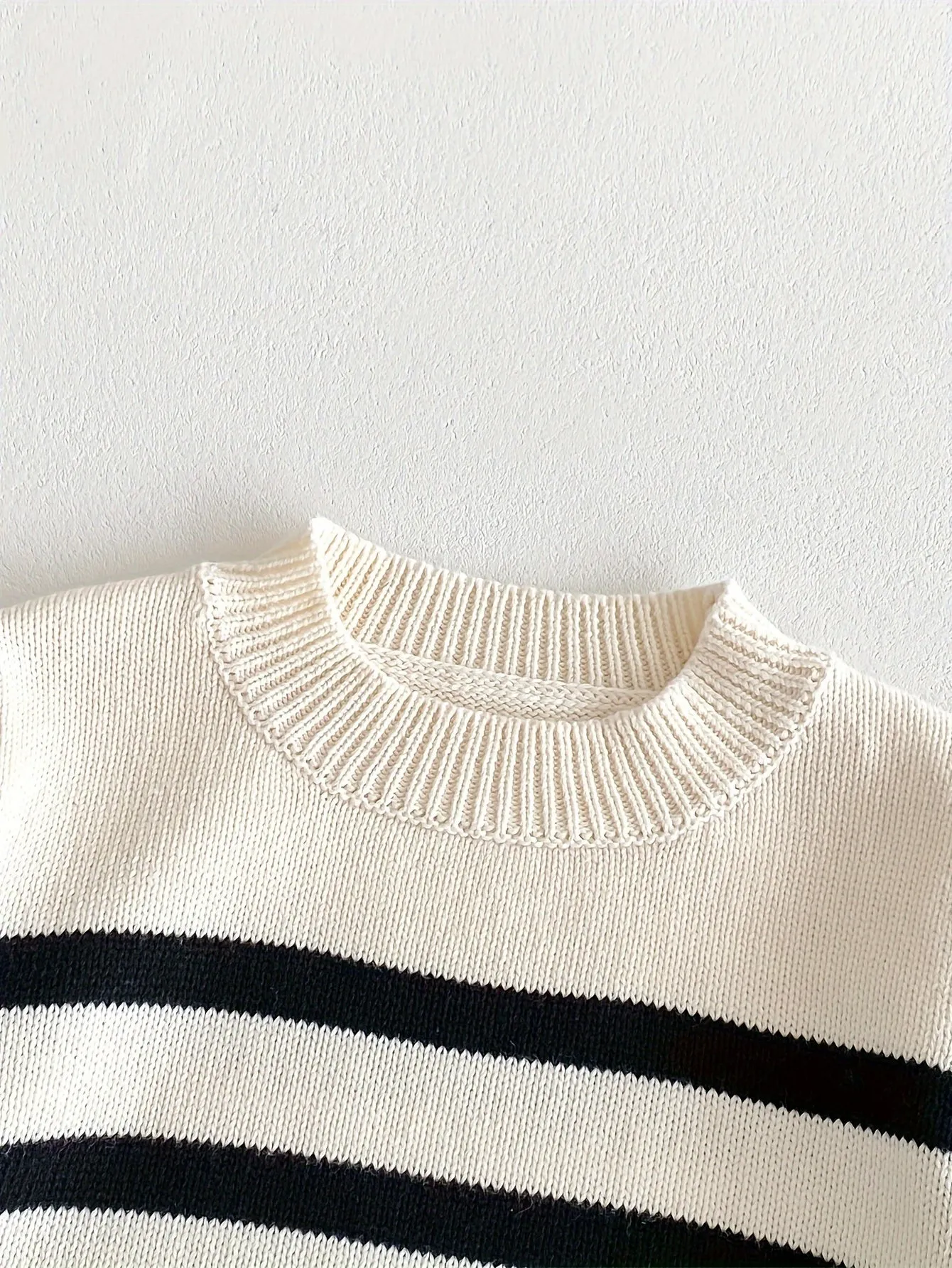 Boys Knit Pullover Sweater – Comfy Striped Cotton Casual Crew Neck Pullover Top For Fall/Winter