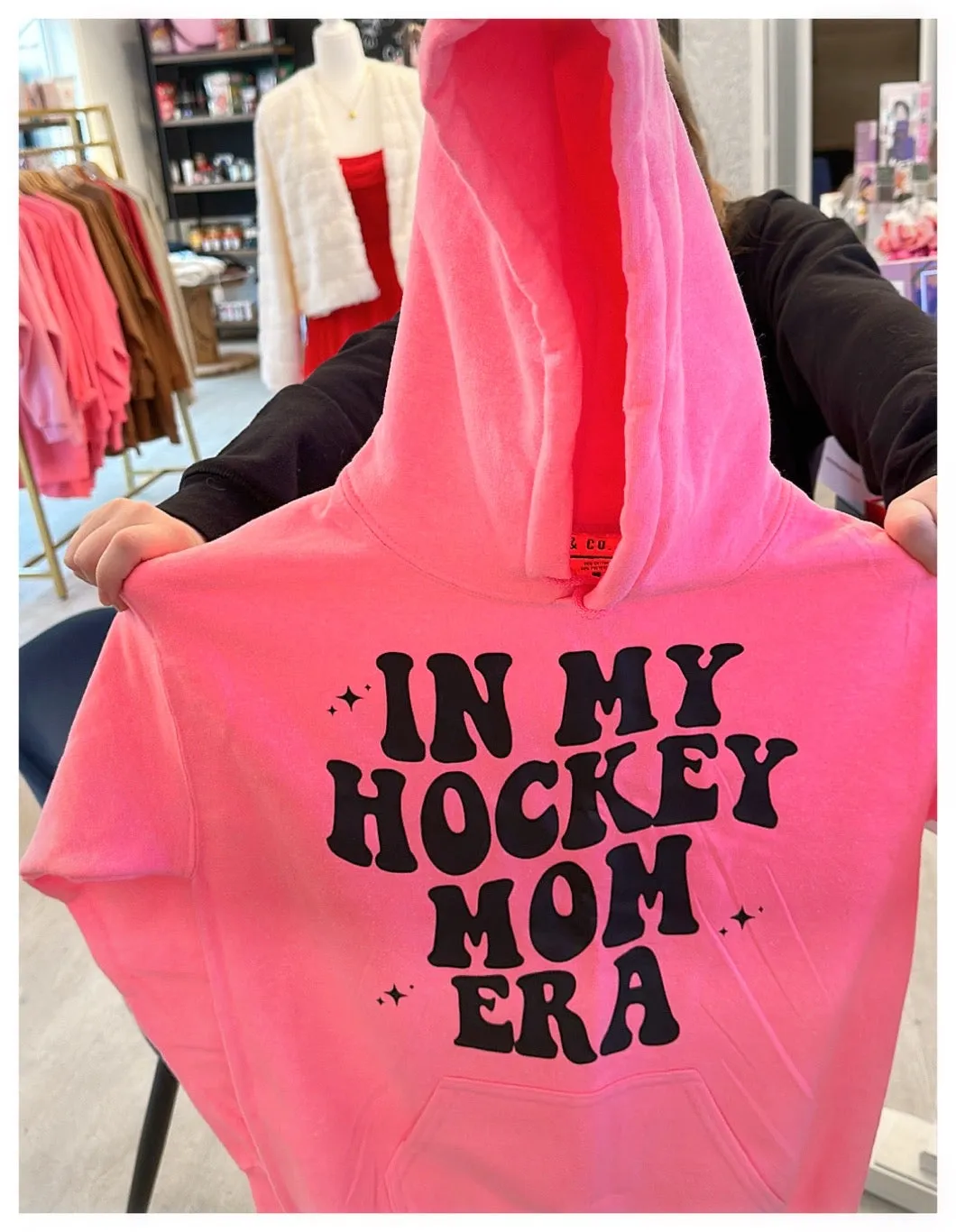 Bright Pink Everyday Hoodie | In My Hockey Mom Era: