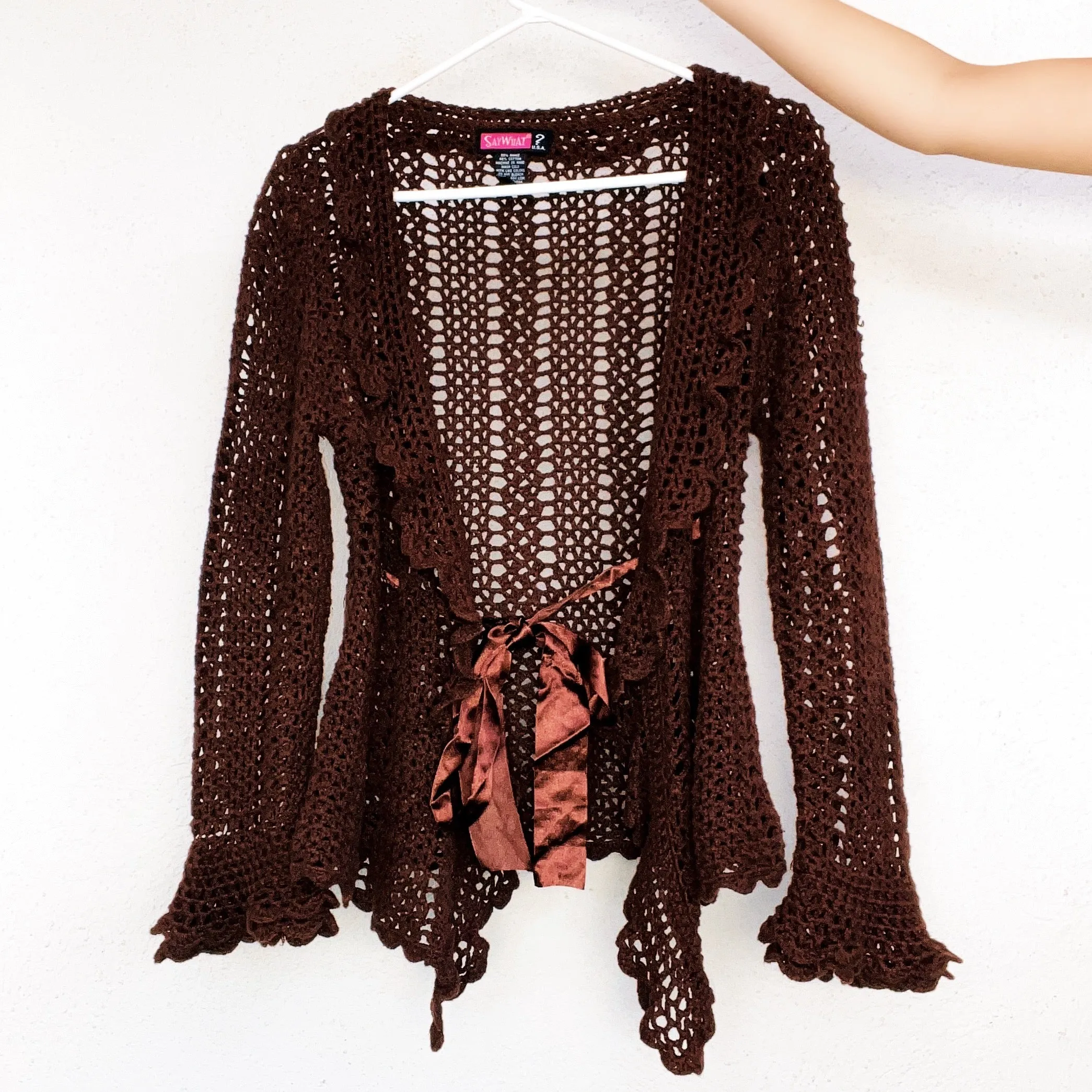 Brown Crochet Cardigan