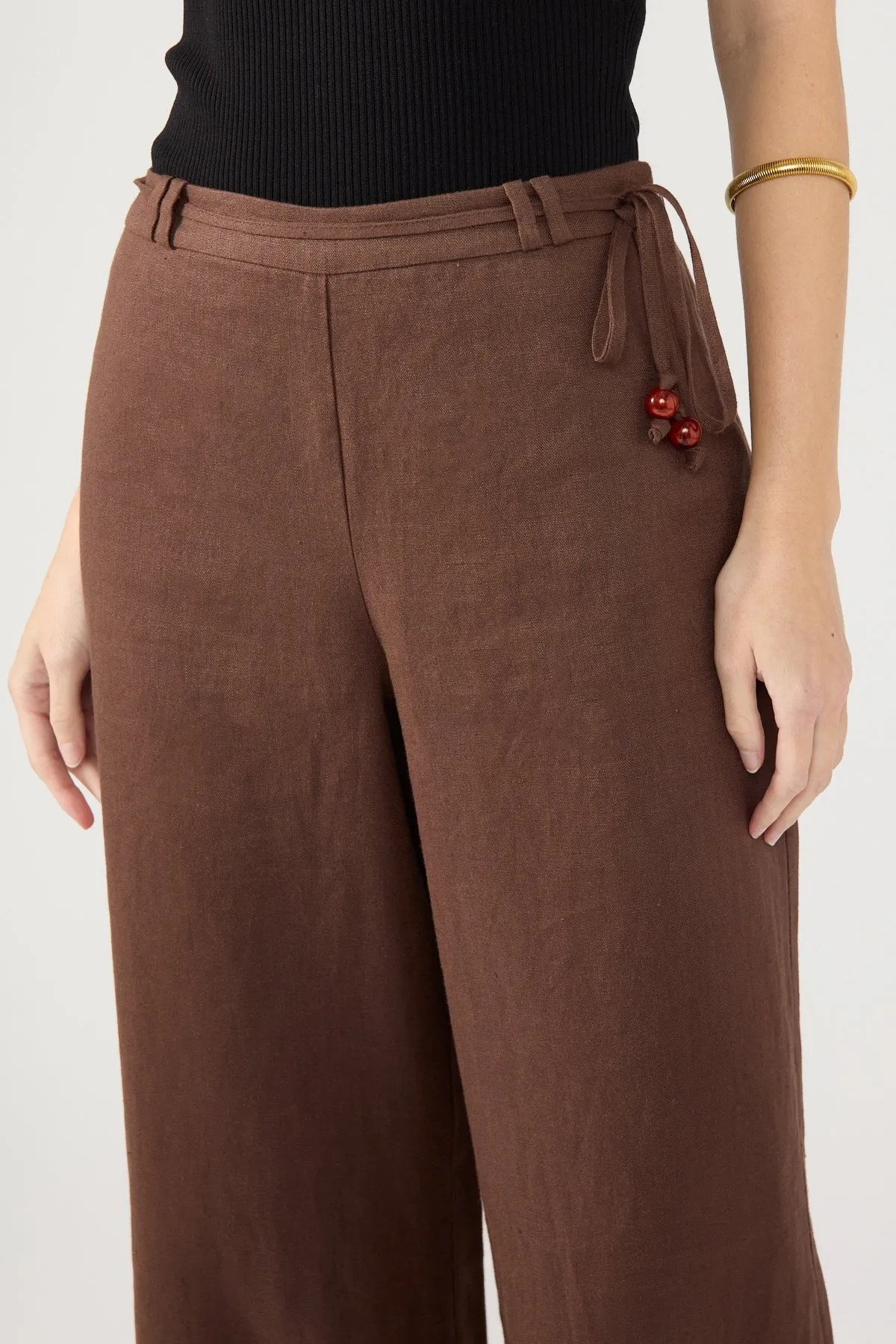 Brown Linen Pants