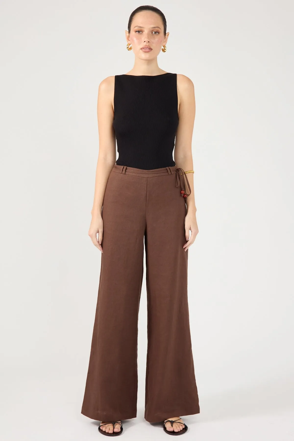 Brown Linen Pants