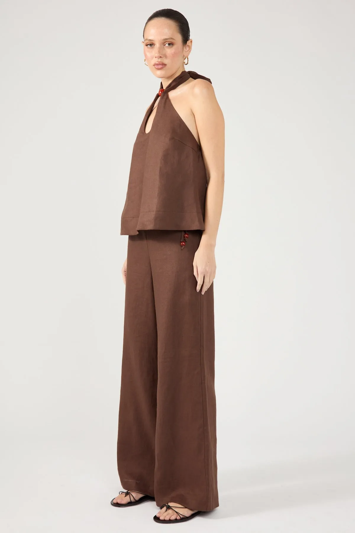 Brown Linen Pants