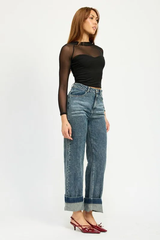 Candra Sheer Ruched Top