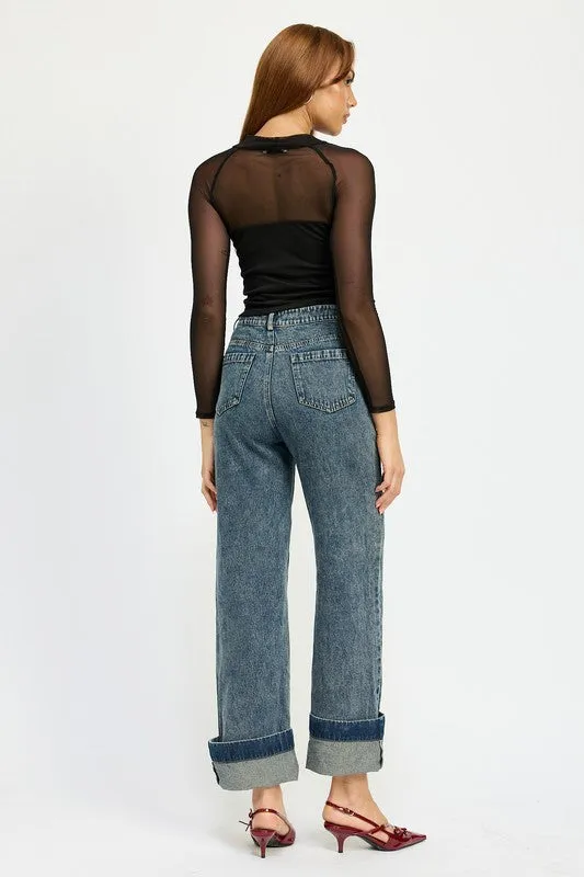Candra Sheer Ruched Top