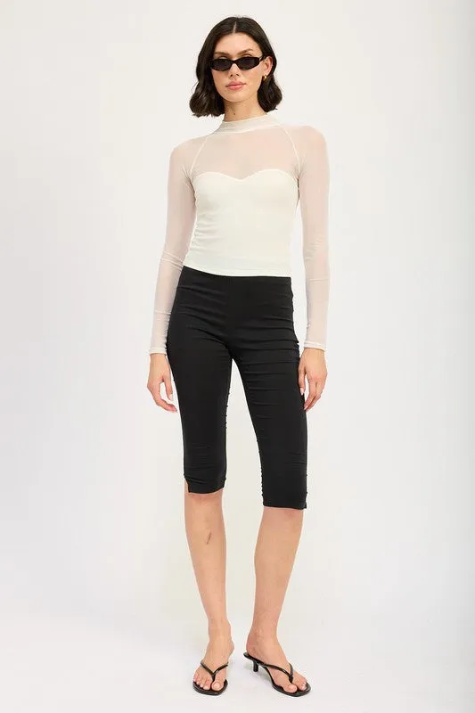 Candra Sheer Ruched Top