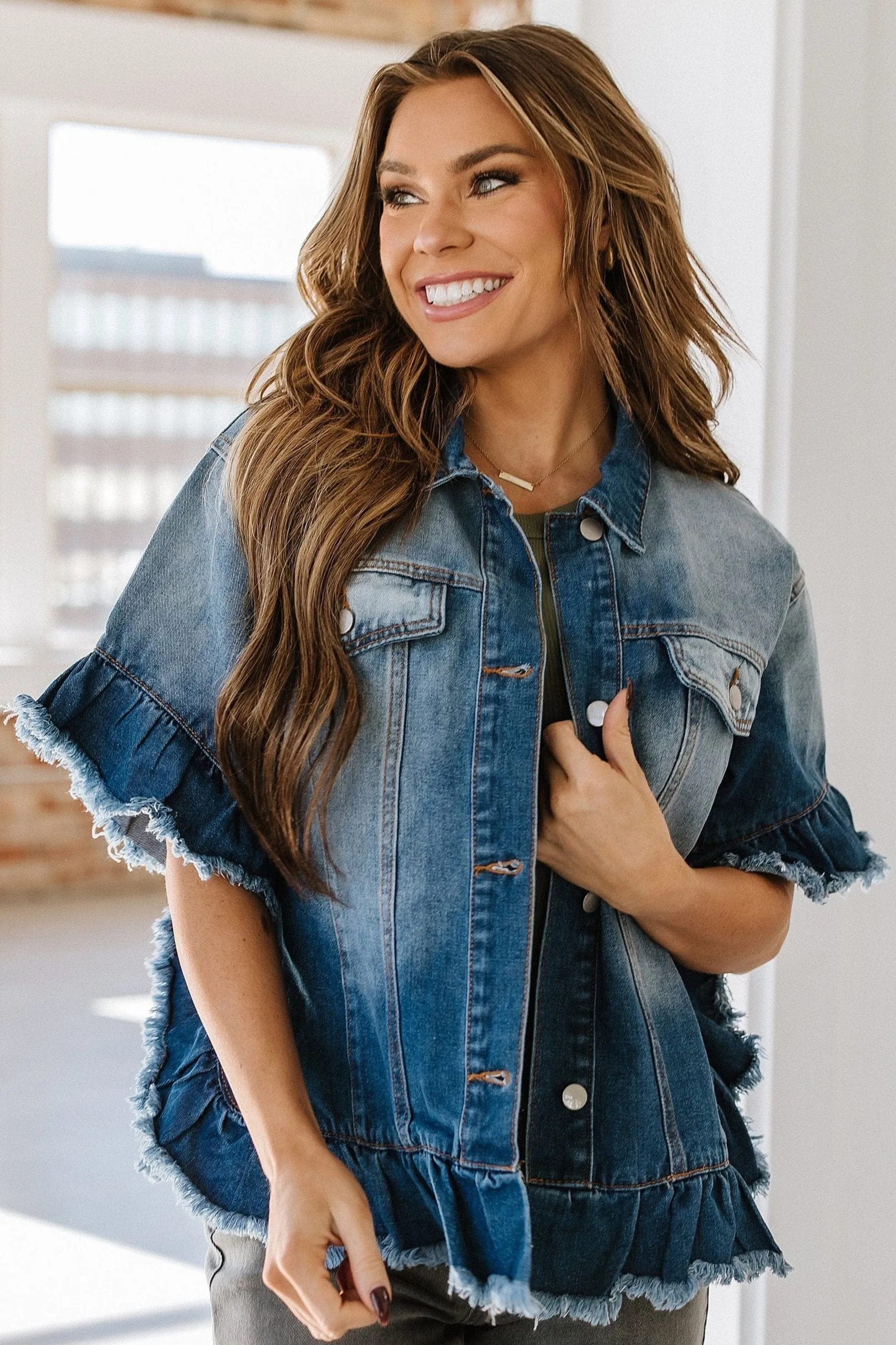 Cassy Short Sleeve Denim Jacket | DROPSHIP