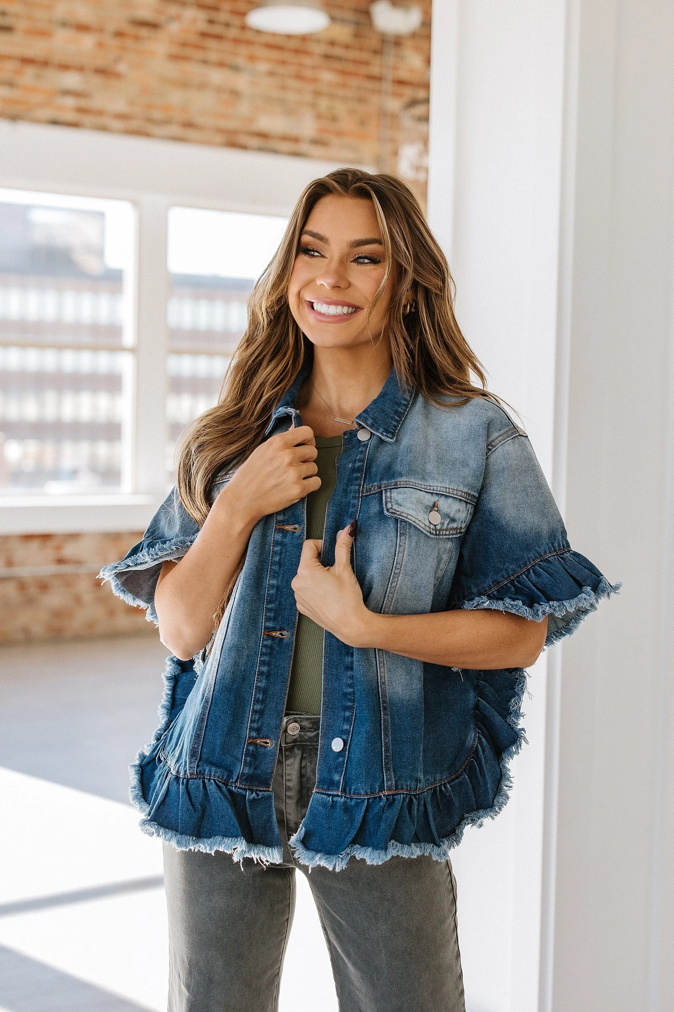 Cassy Short Sleeve Denim Jacket | DROPSHIP