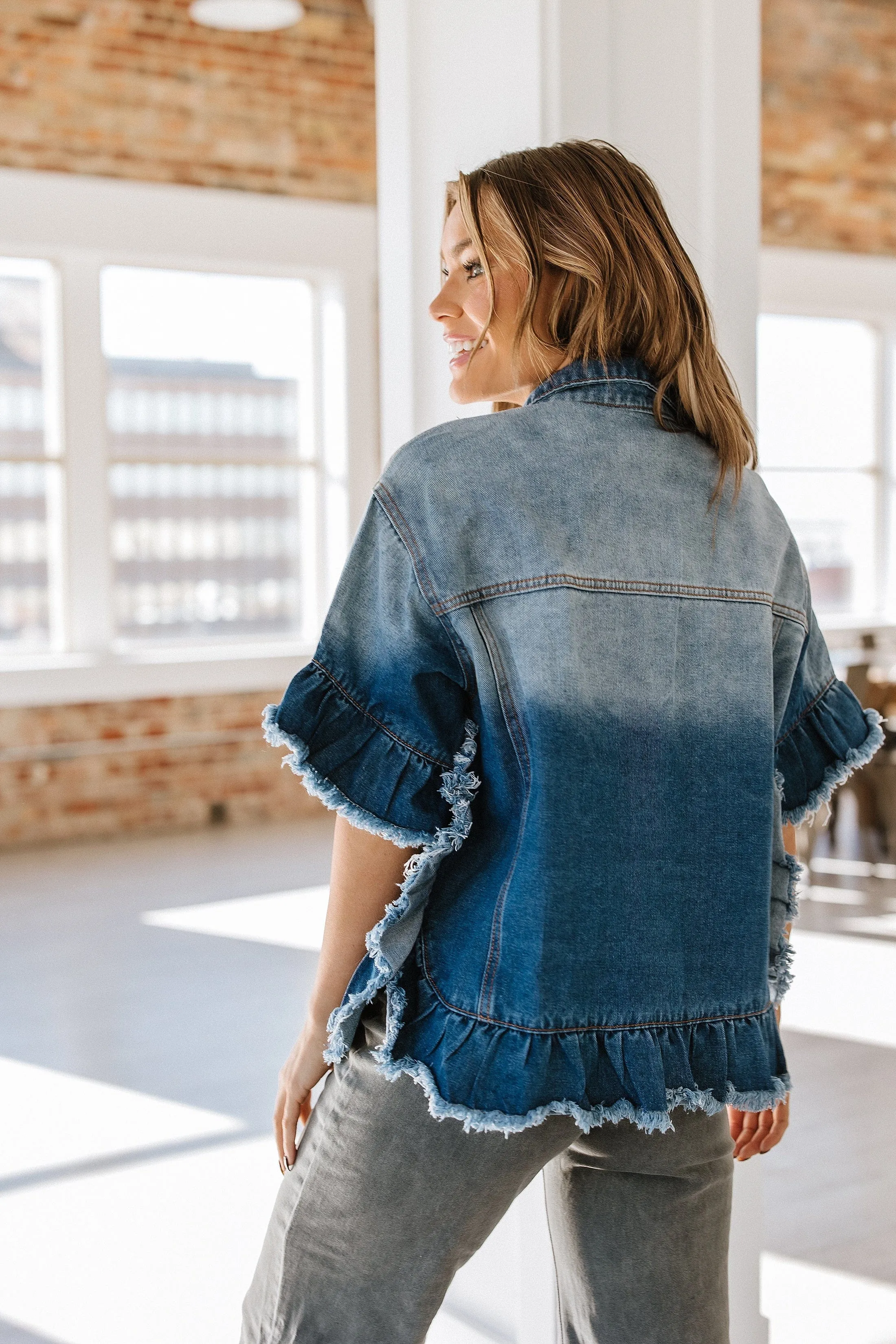 Cassy Short Sleeve Denim Jacket | DROPSHIP