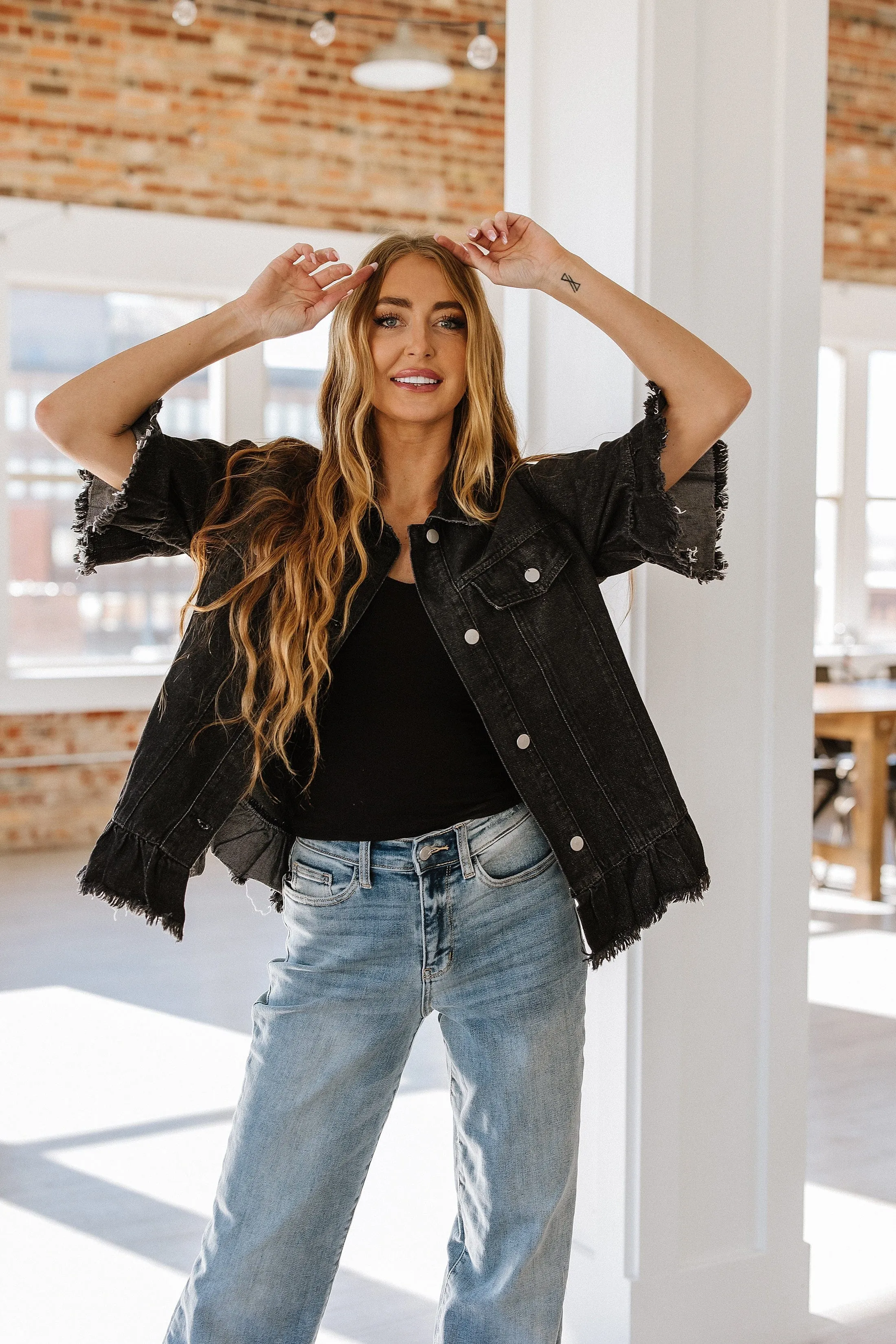 Cassy Short Sleeve Denim Jacket | DROPSHIP