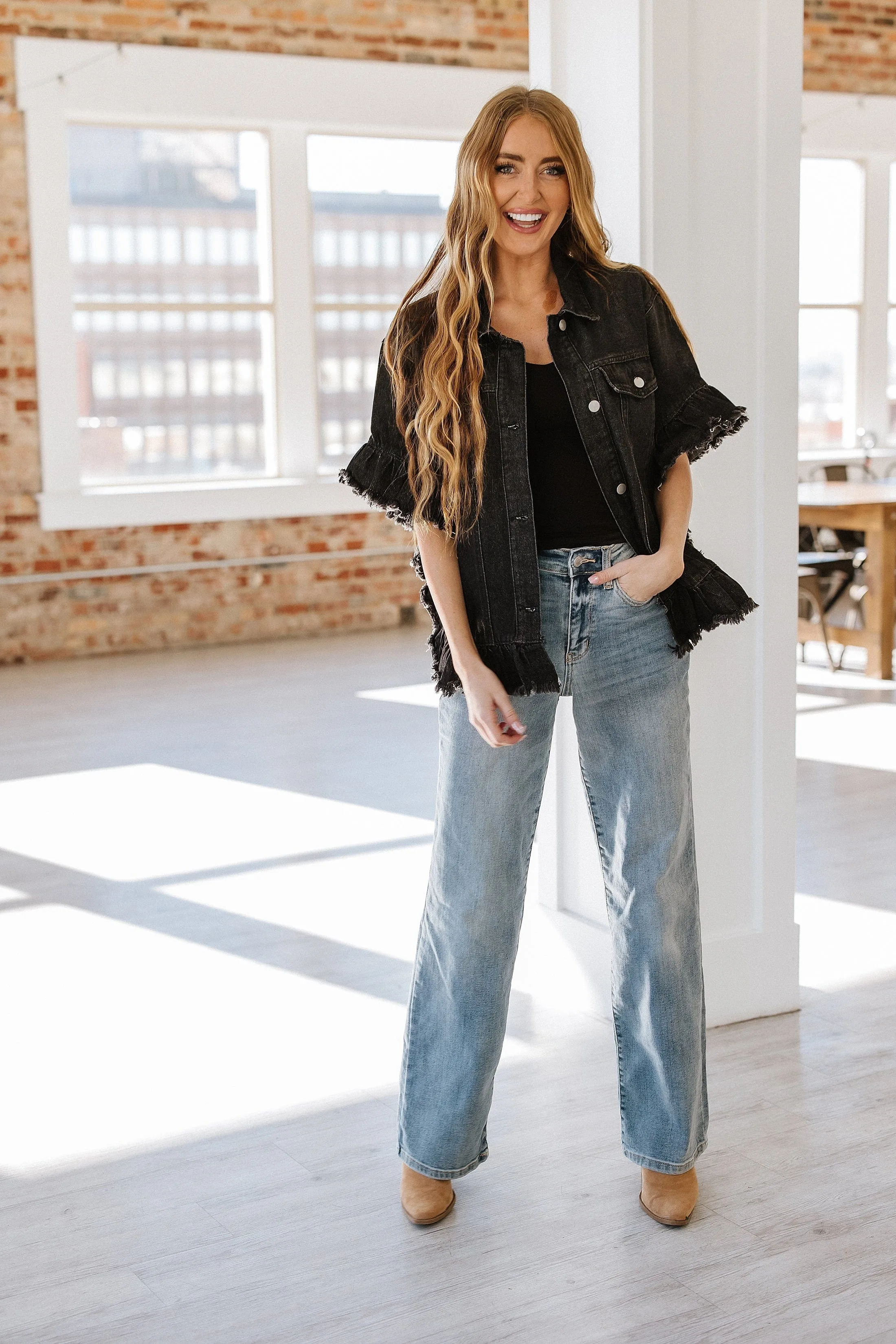 Cassy Short Sleeve Denim Jacket | DROPSHIP