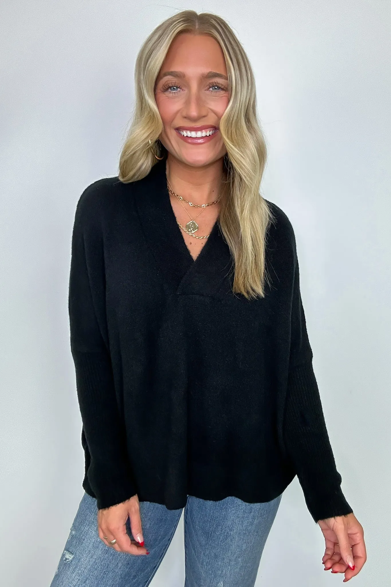Cayden Oversized V-Neck Sweater - FINAL SALE