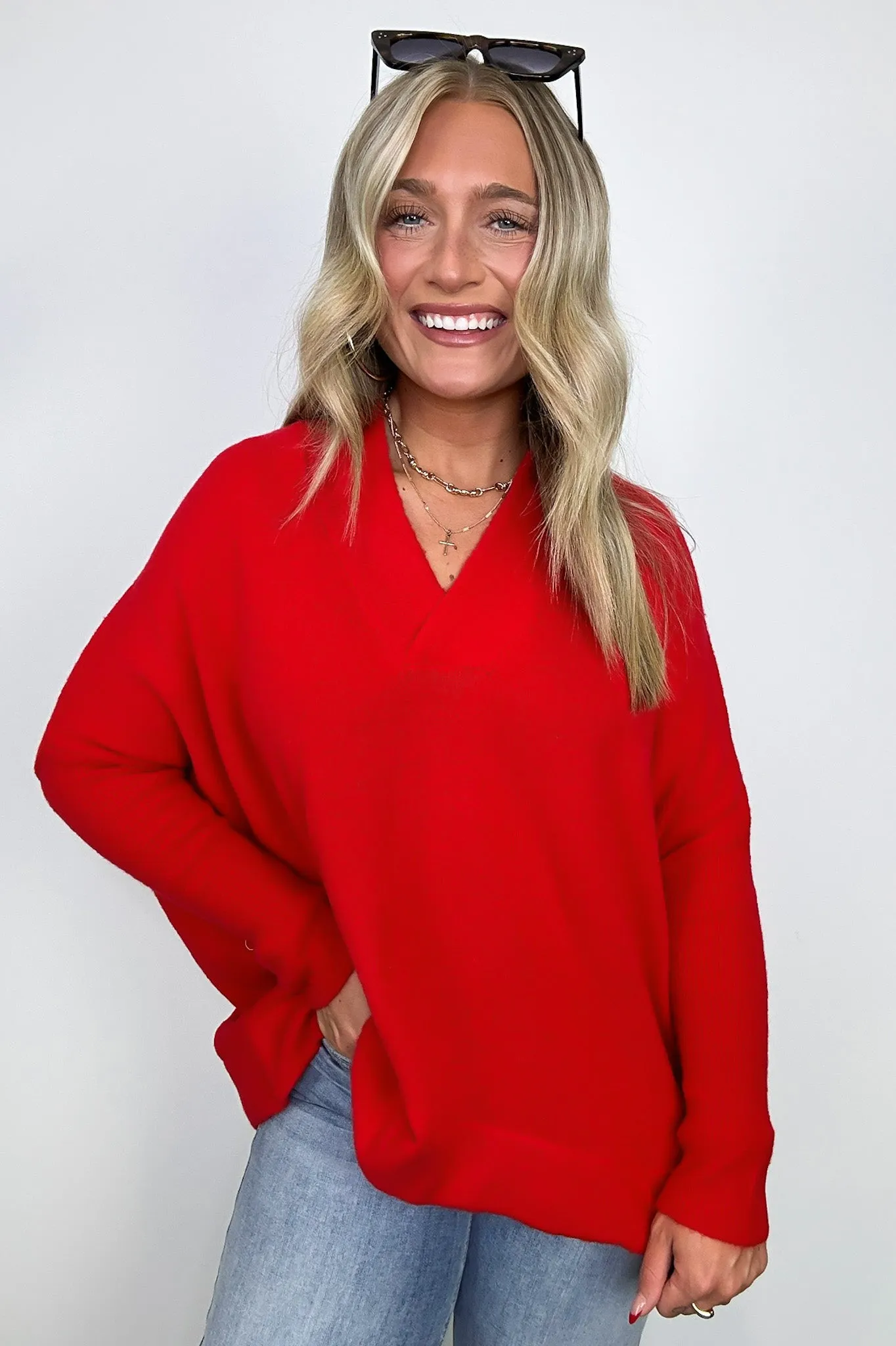 Cayden Oversized V-Neck Sweater - FINAL SALE