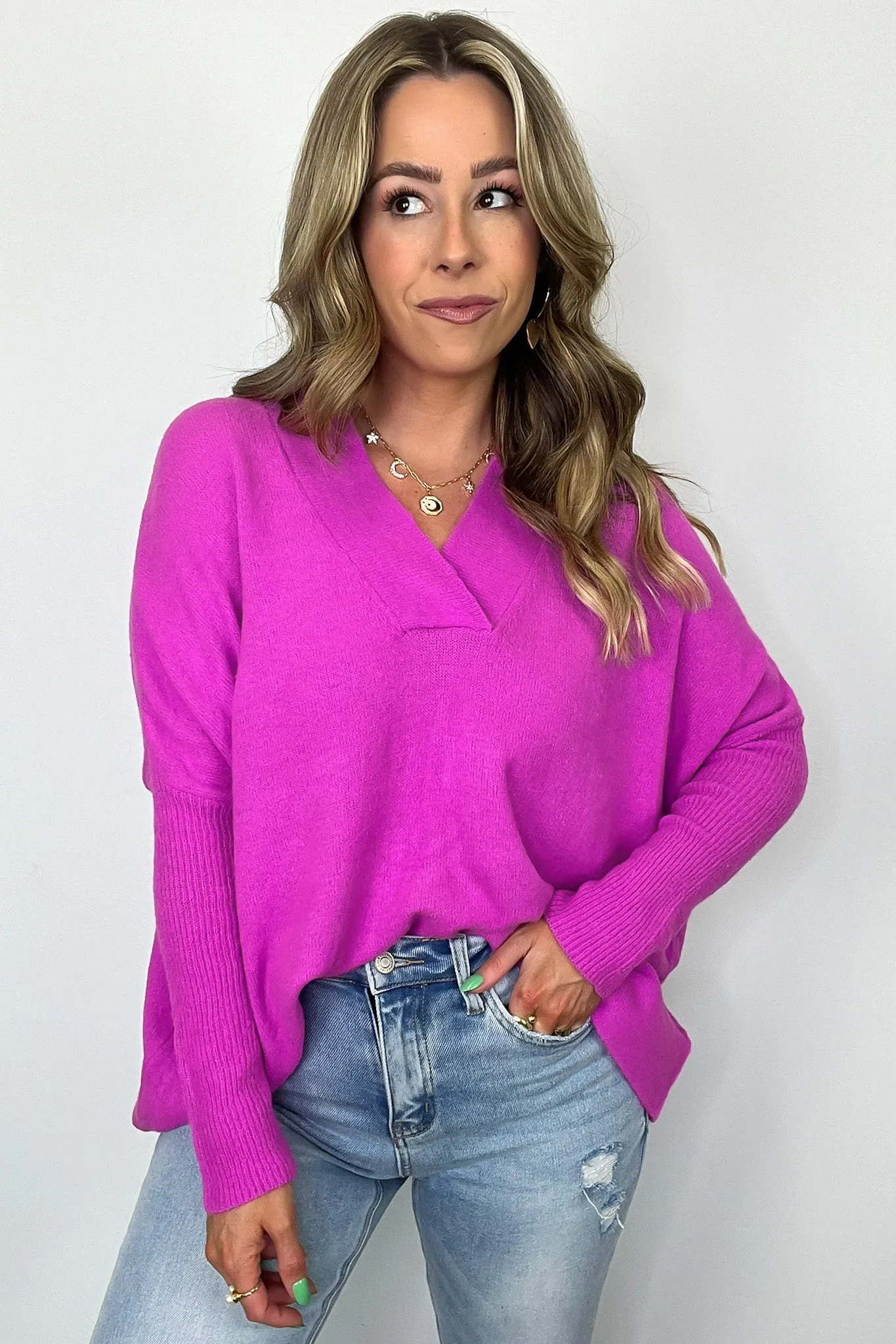Cayden Oversized V-Neck Sweater - FINAL SALE