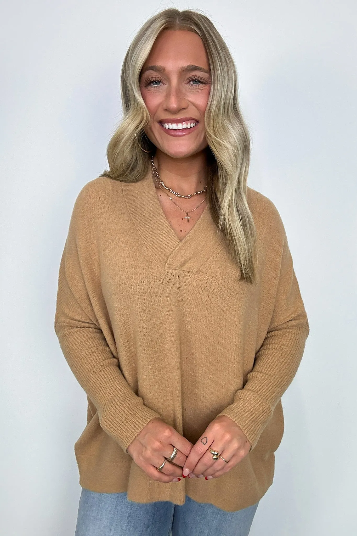 Cayden Oversized V-Neck Sweater - FINAL SALE