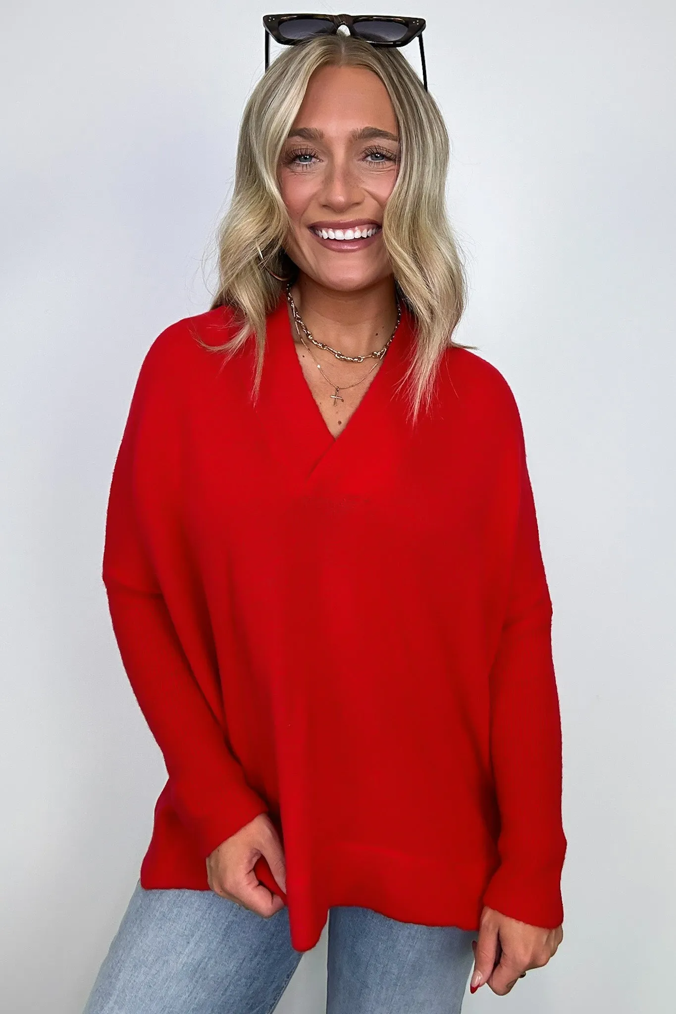 Cayden Oversized V-Neck Sweater - FINAL SALE