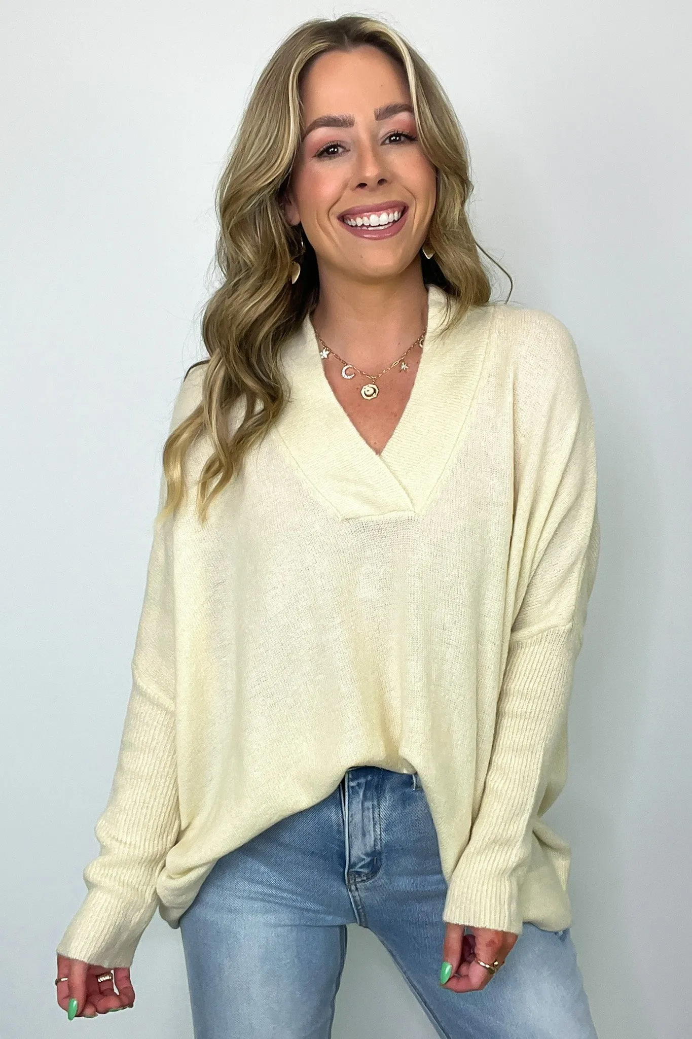 Cayden Oversized V-Neck Sweater - FINAL SALE