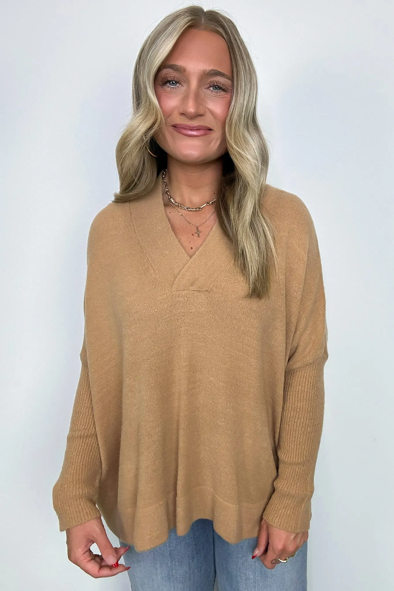 Cayden Oversized V-Neck Sweater - FINAL SALE