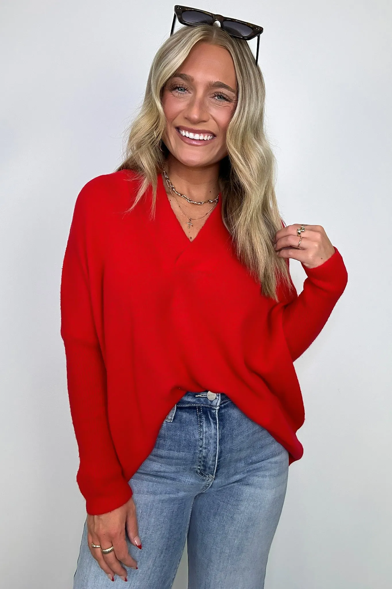 Cayden Oversized V-Neck Sweater - FINAL SALE