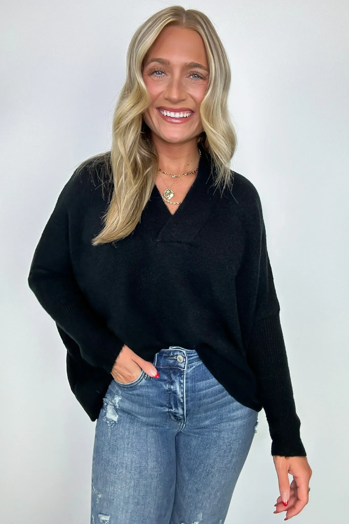 Cayden Oversized V-Neck Sweater - FINAL SALE