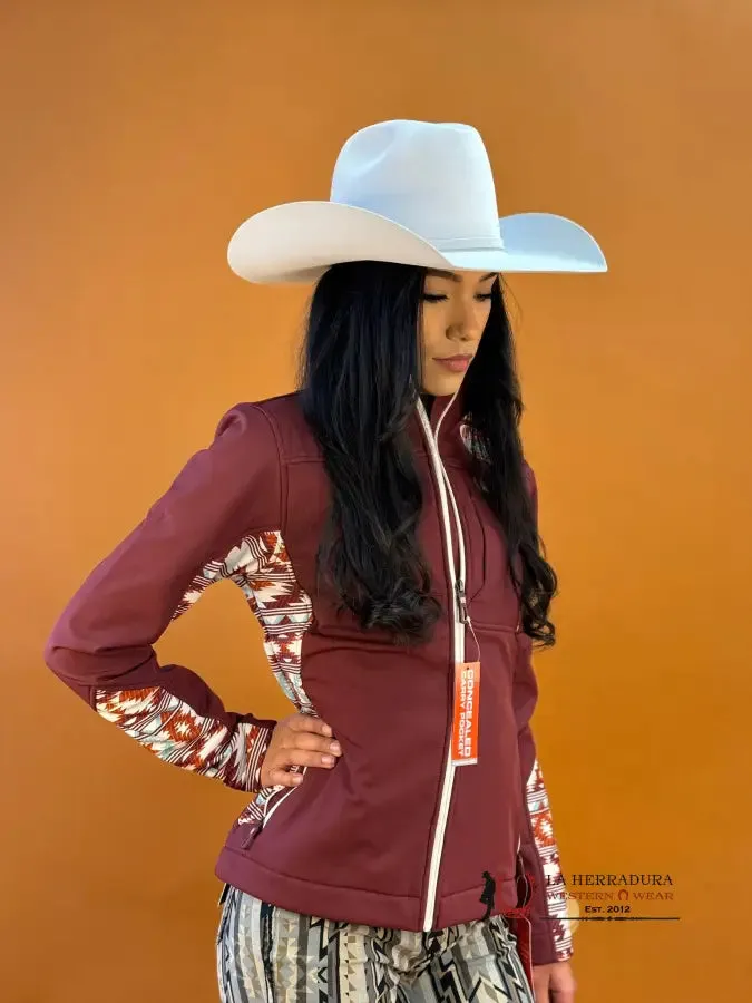 Cinch Womens Jacket Softshell Red Aztec Team Logo