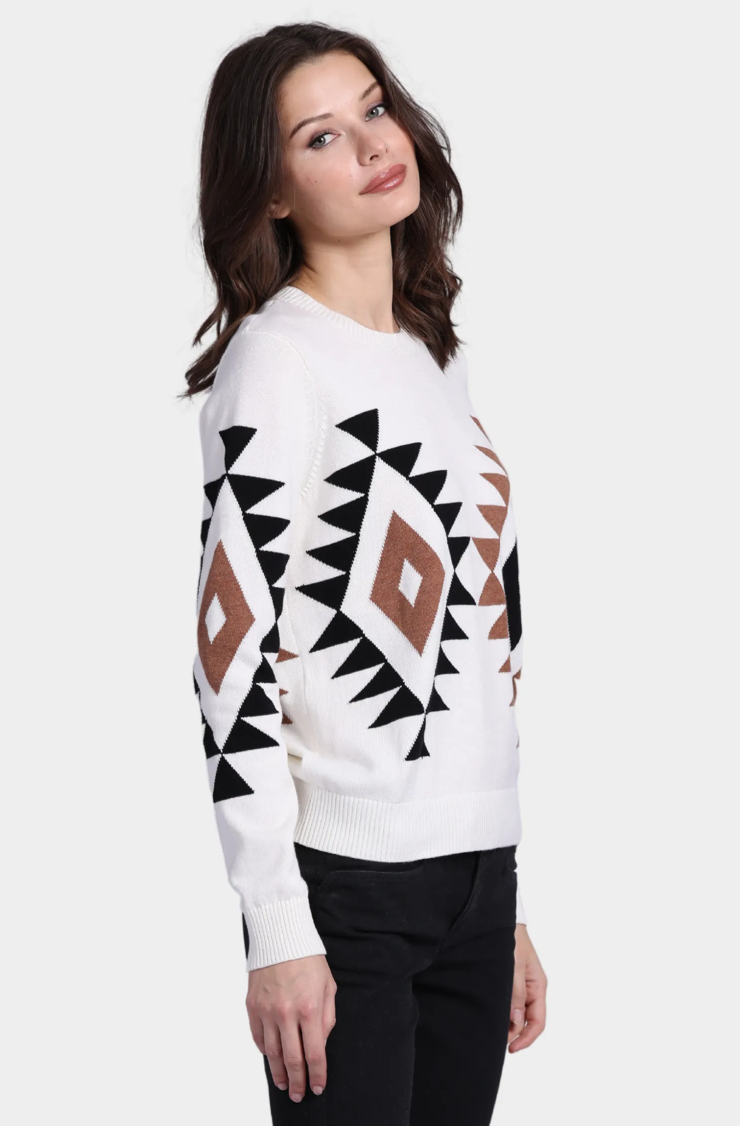 Cotton Aztec Crew Neck