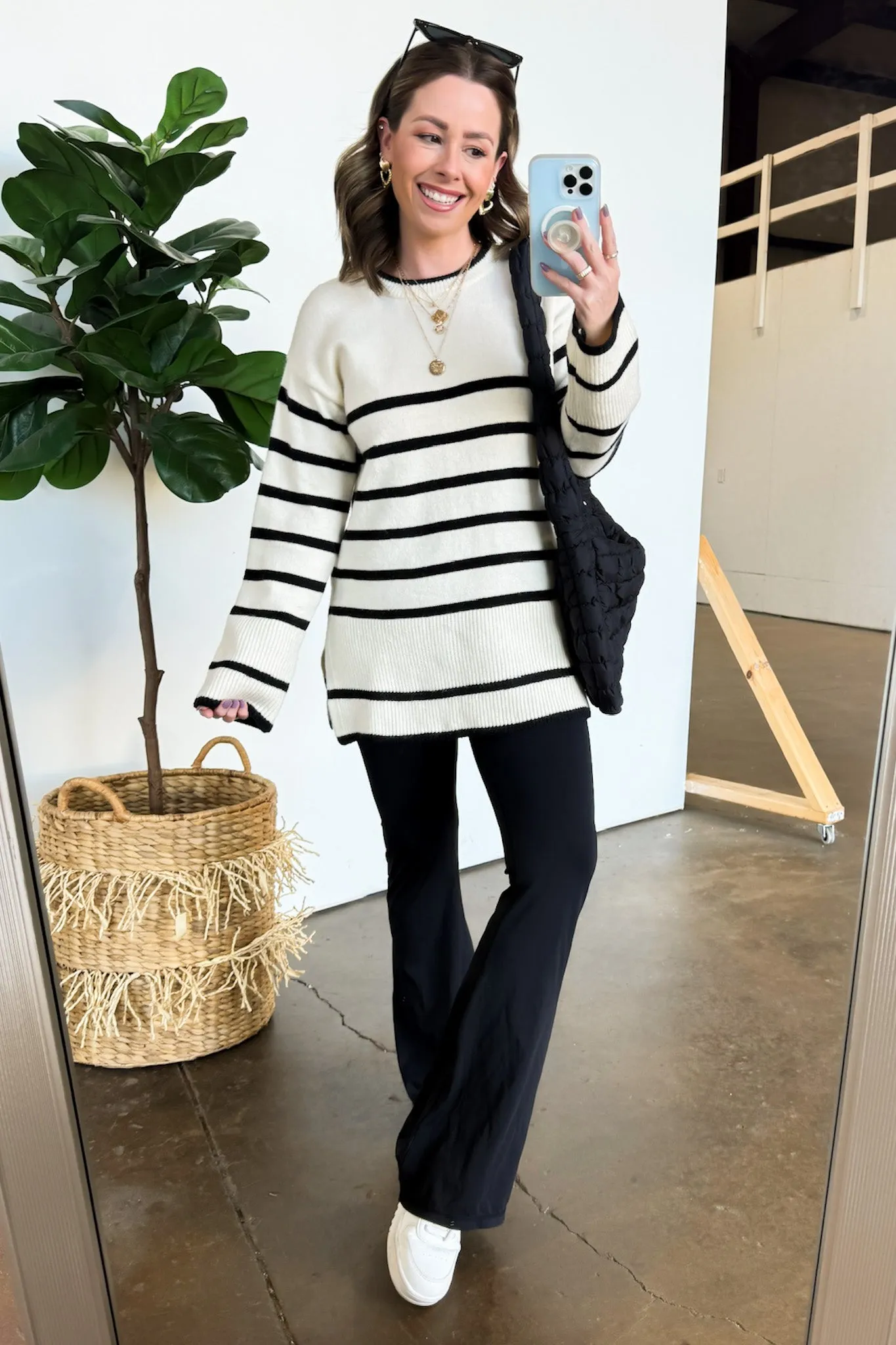 Cozy Stripe Delight Knit Sweater