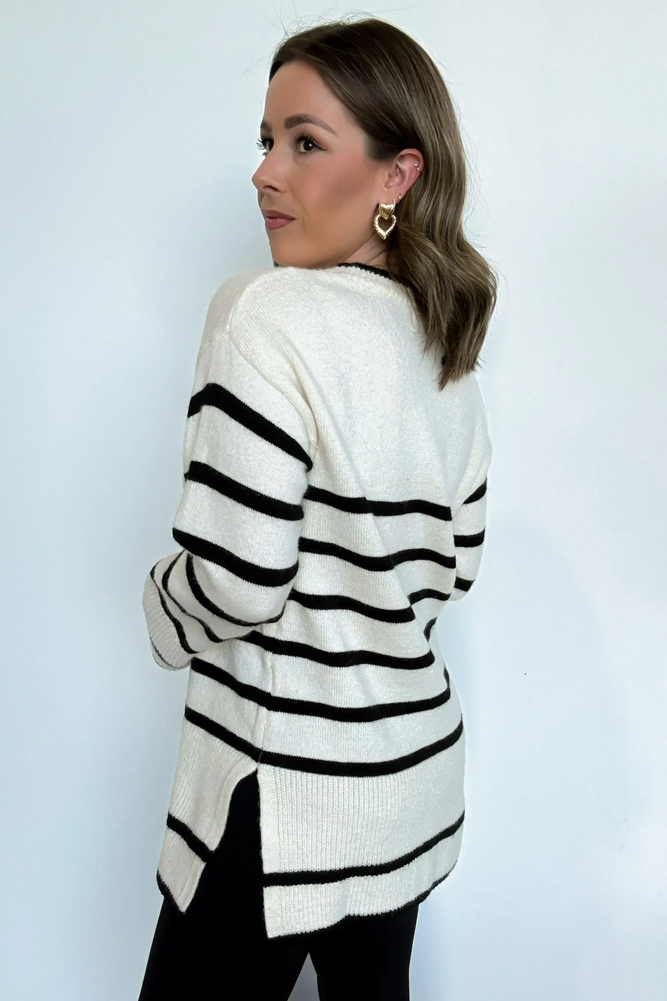 Cozy Stripe Delight Knit Sweater