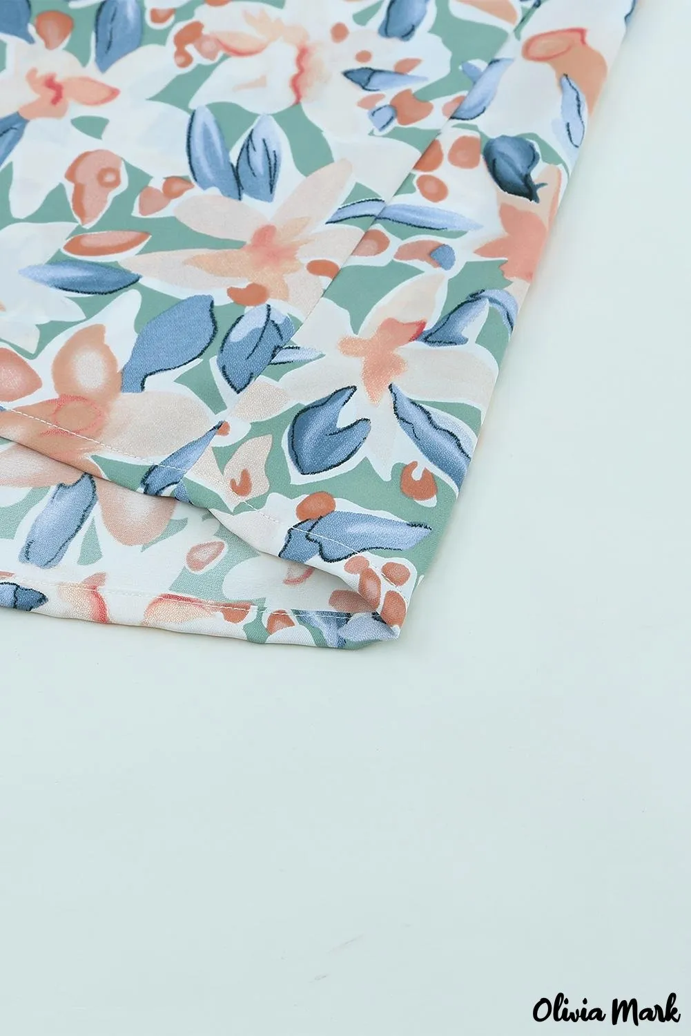Deanwangkt - Green lace-up blouse with floral print