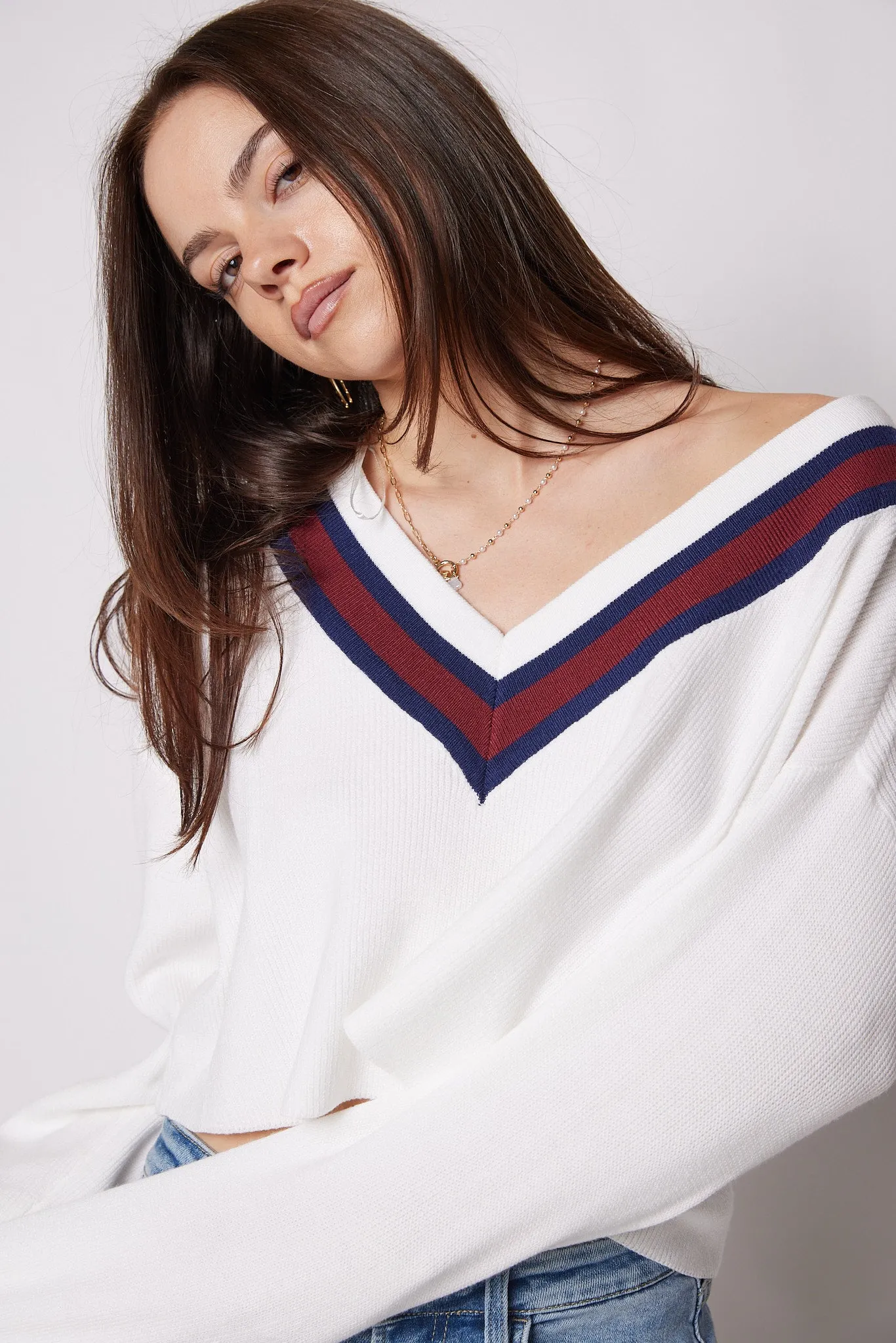 Devon Contrast Striped Sweater