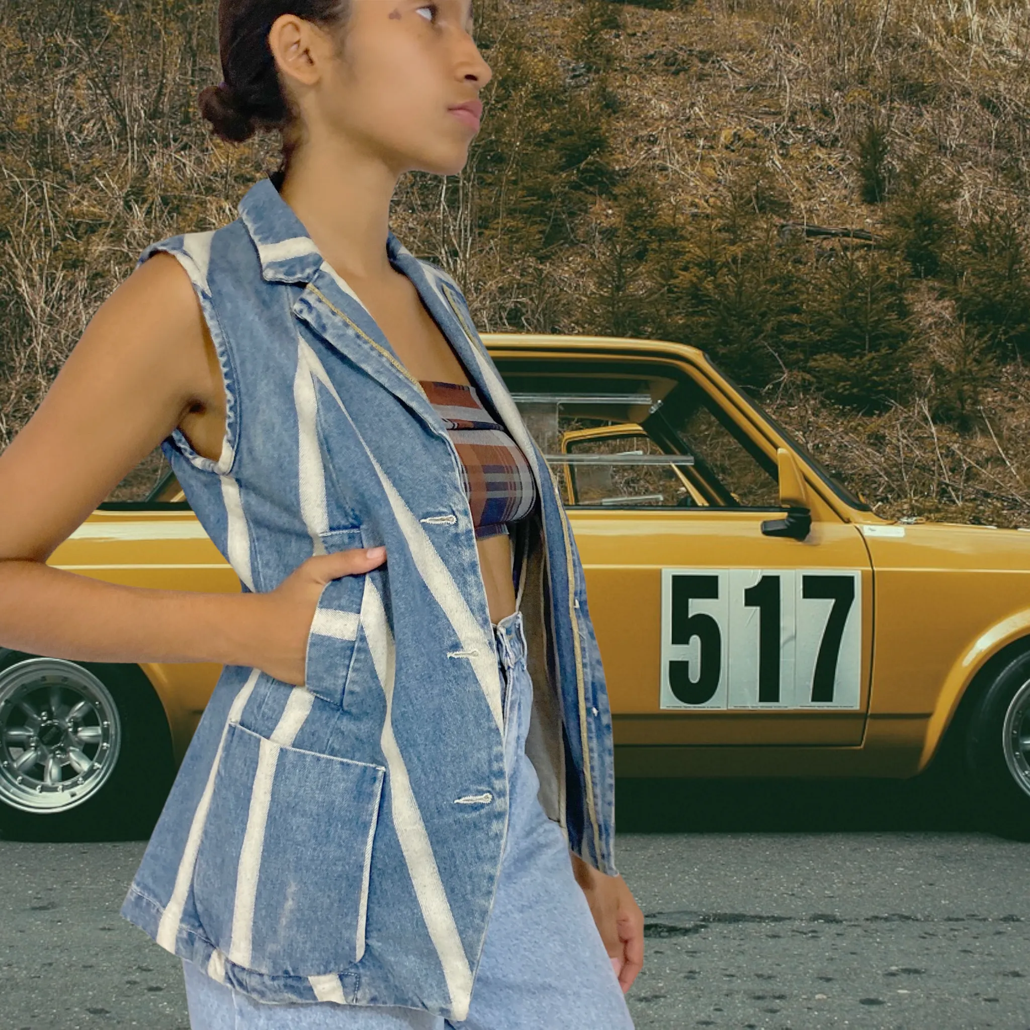 Diesel Style Lab Denim Vest Size S