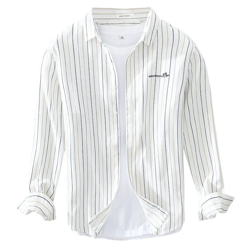 Embroidered stripe Casual Shirts