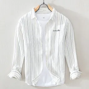 Embroidered stripe Casual Shirts