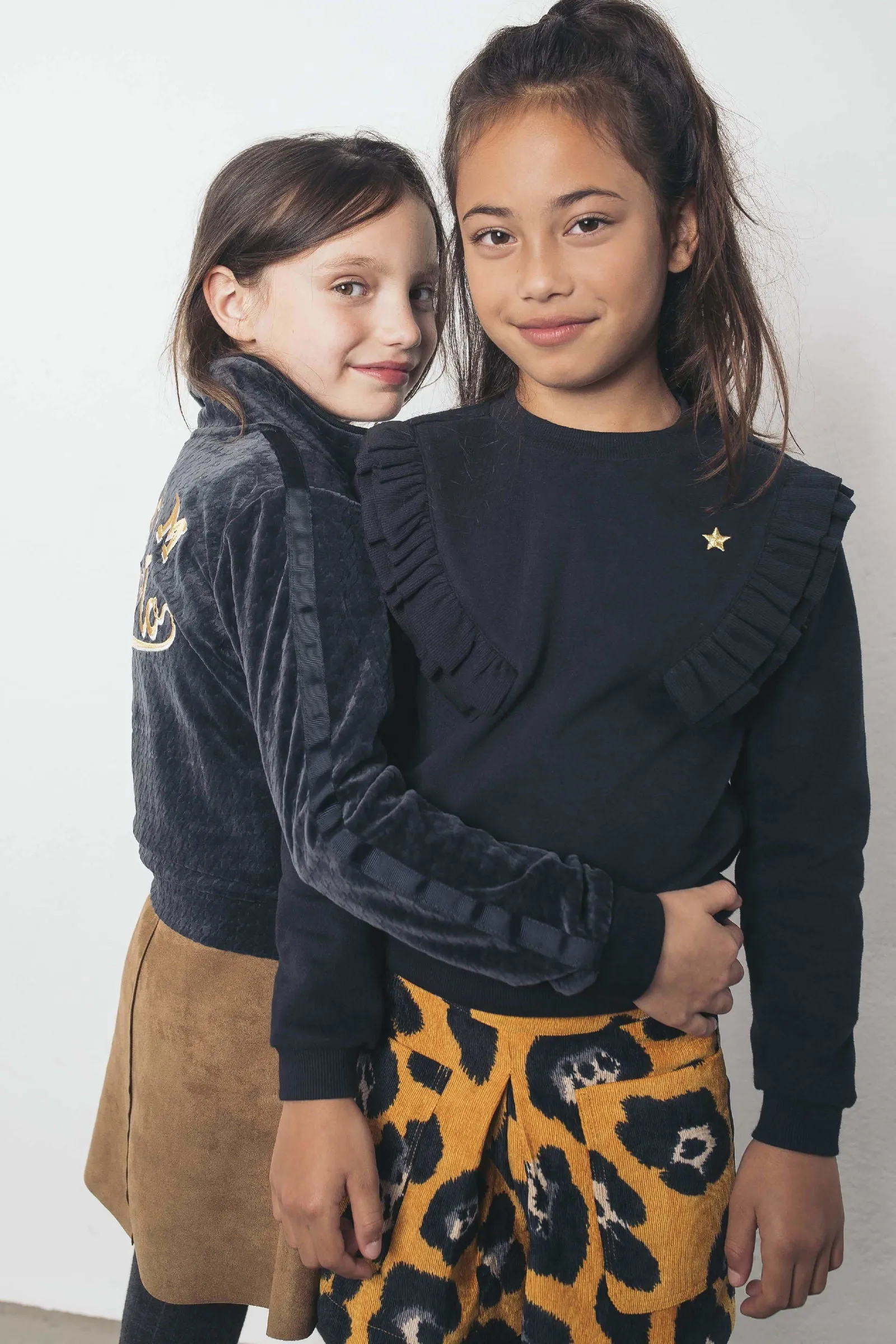 Flo Flo girls sweater fancy rib ruffle