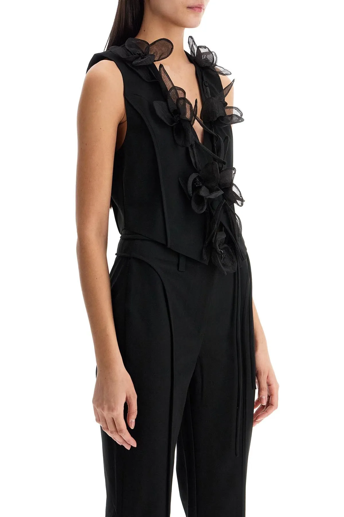 Floral Appliqué Vest