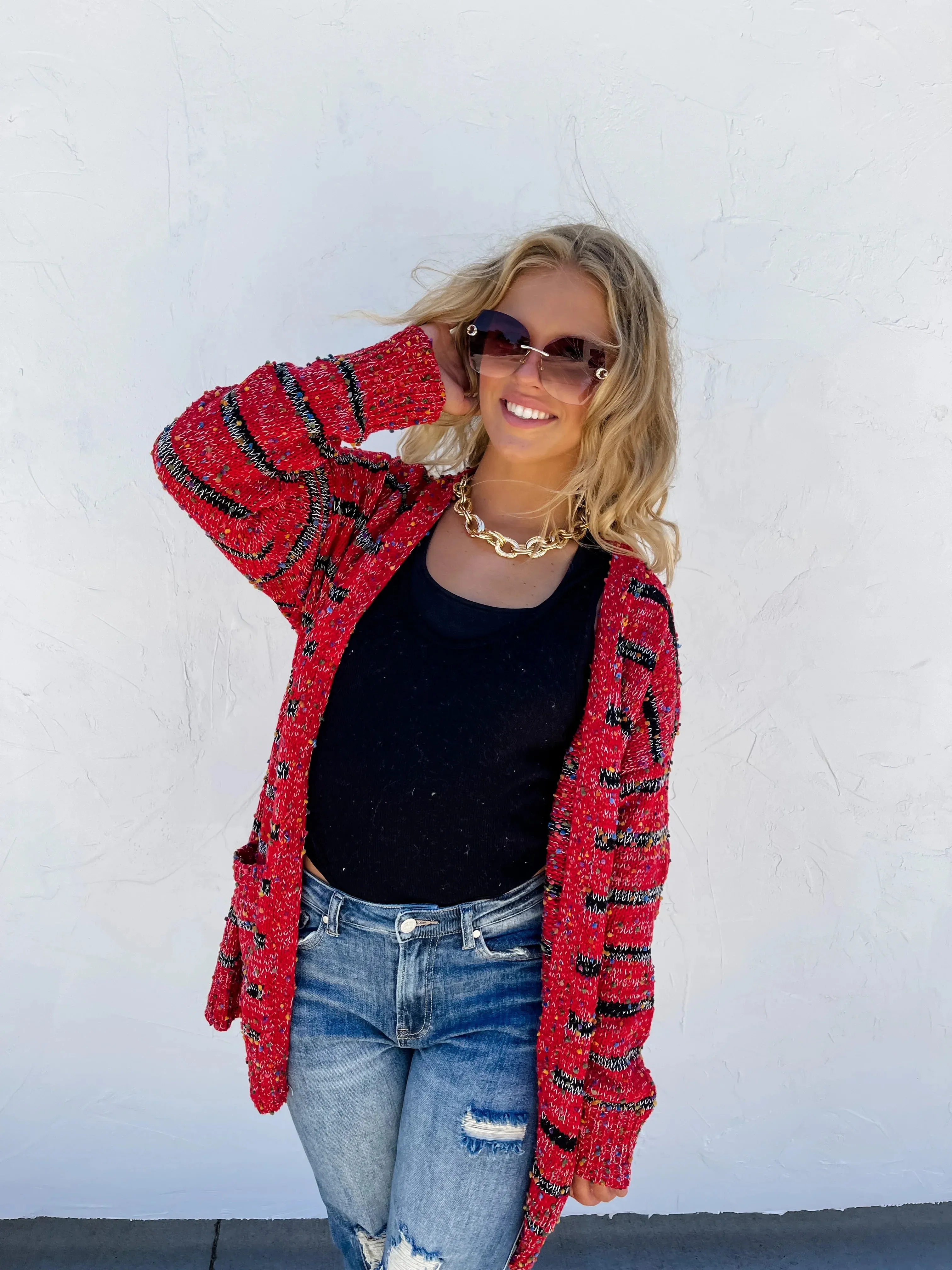 Hazel Blues® |  Stripe Miley Dot Cardigan In Assorted Colors